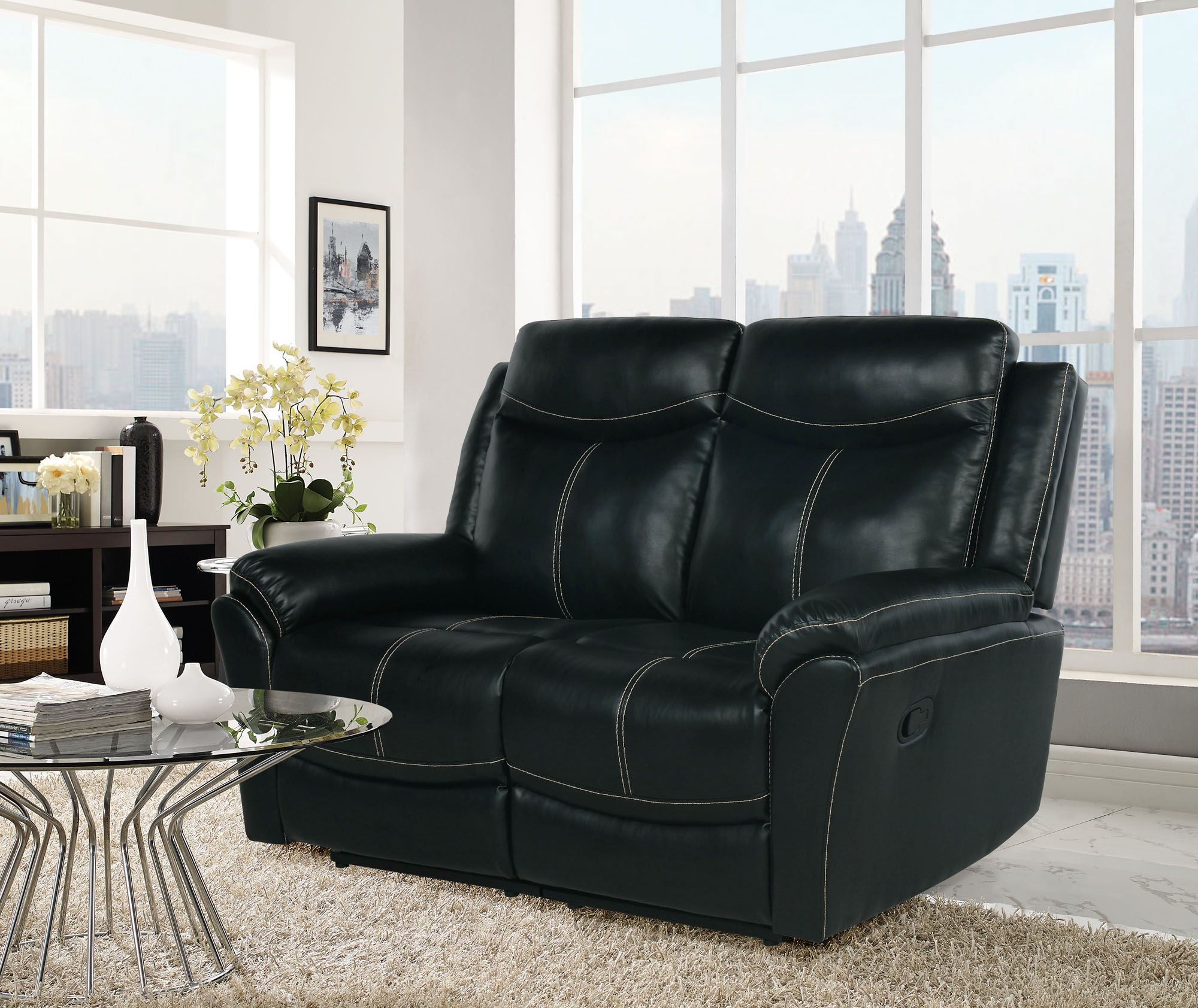 Preston faux leather discount recliner