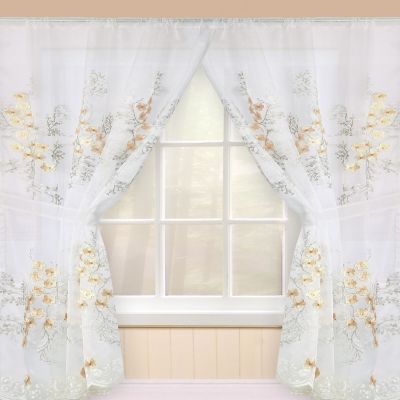 Lush Decor, 18 x 52, Blush Melody Bow Window Curtain Valance