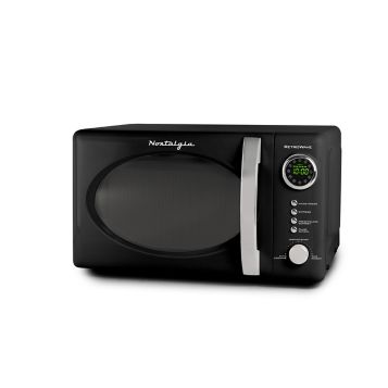 Nostalgia NRMO7BK6A Retro 0.7 CuFt 700-Watt Countertop Microwave Black