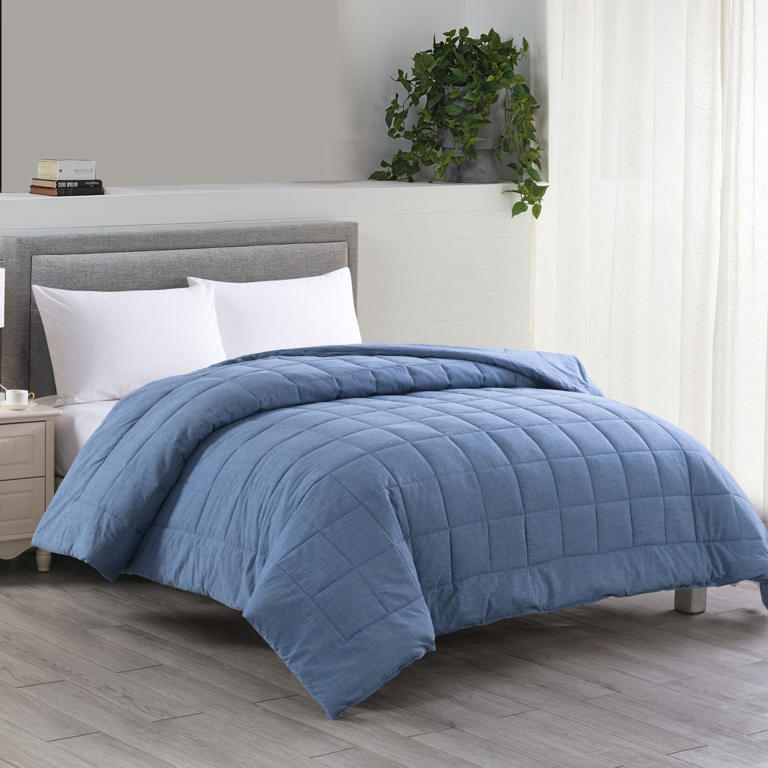 Lavish Home Quilted Cotton Silver Heat/Flame Resistant Oversized