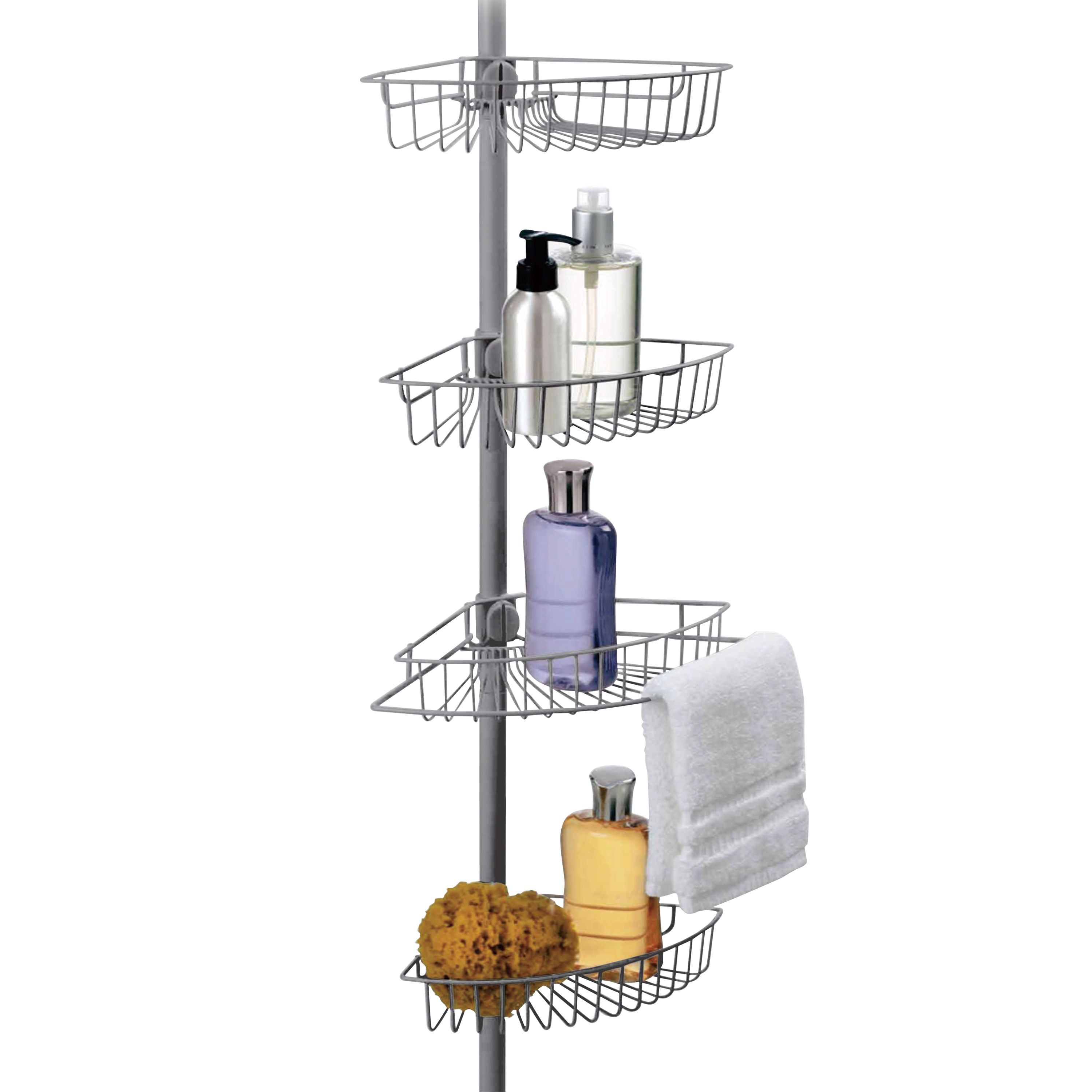 Simply Essential™ 4-Tier Tension Pole Shower Caddy - Brushed Nickel, 1 ct -  Harris Teeter