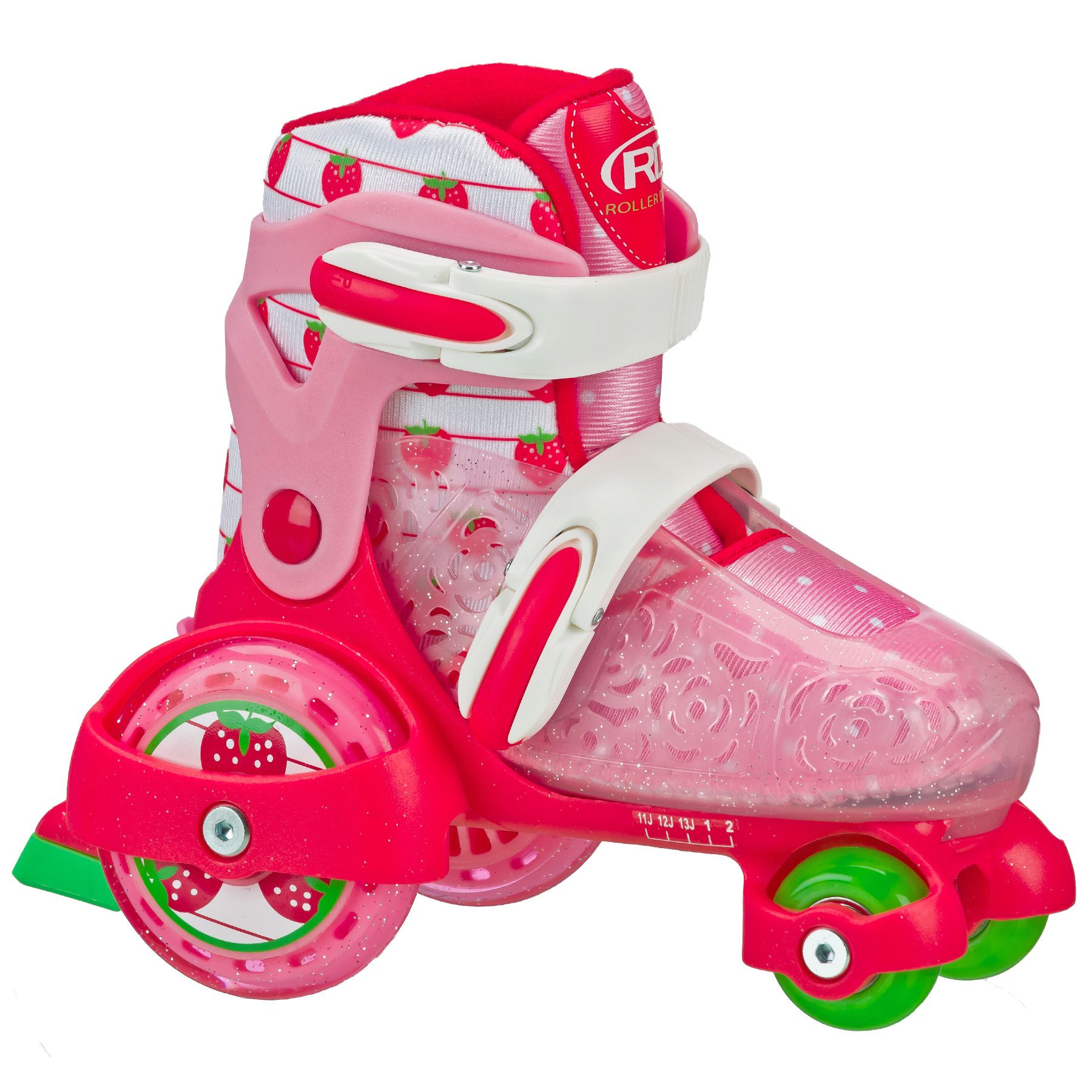 Roller Derby Kids' Fun Roll Jr. Adjustable Quad Skates - Strawberry