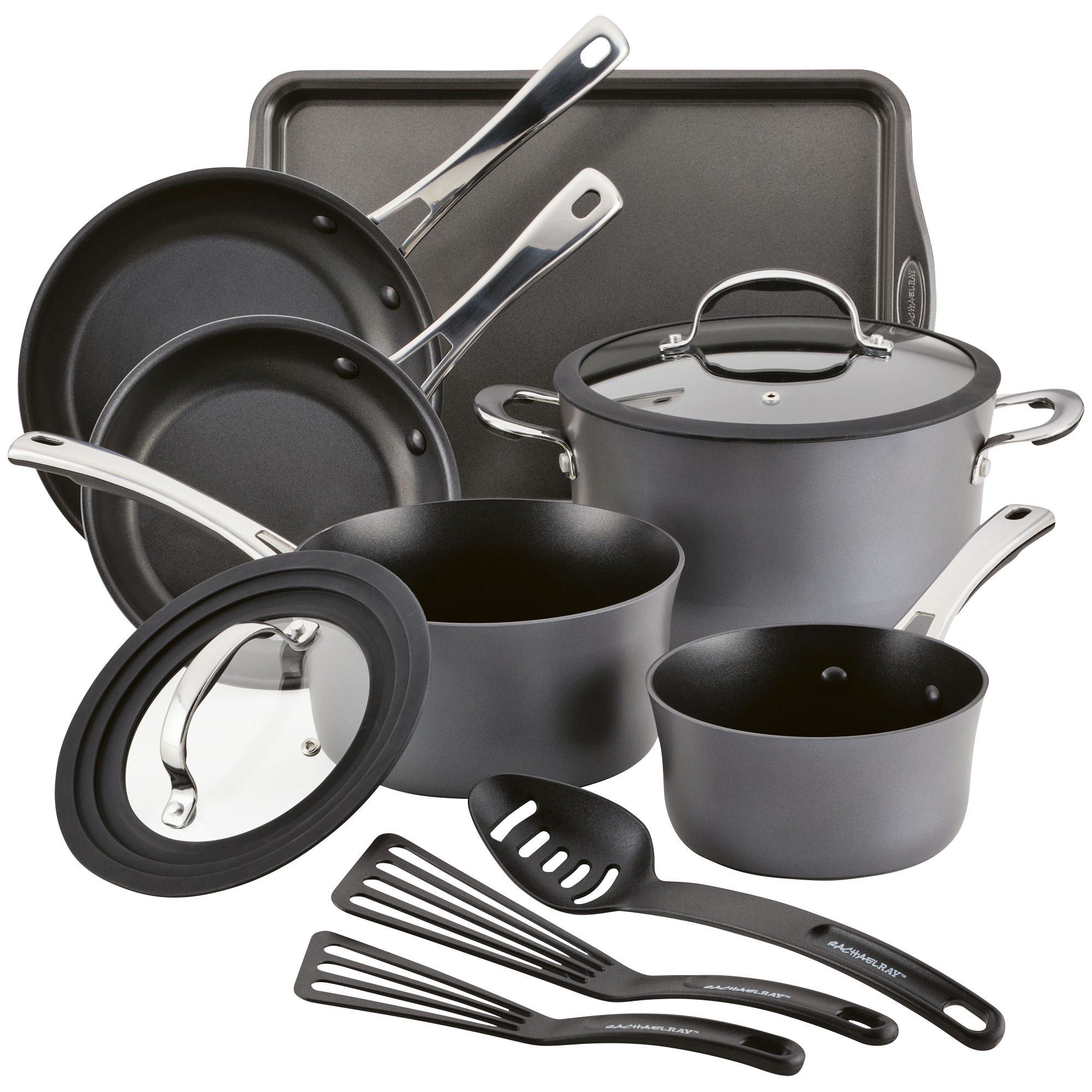 Farberware Cookstart 15-Pc. DiamondMax Nonstick Cookware Set Black