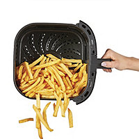 PowerXL 4-Quart Black Air Fryer with Fry Tray, LED Panel, 10 Presets,  See-Through Window, Internal Light in the Air Fryers department at