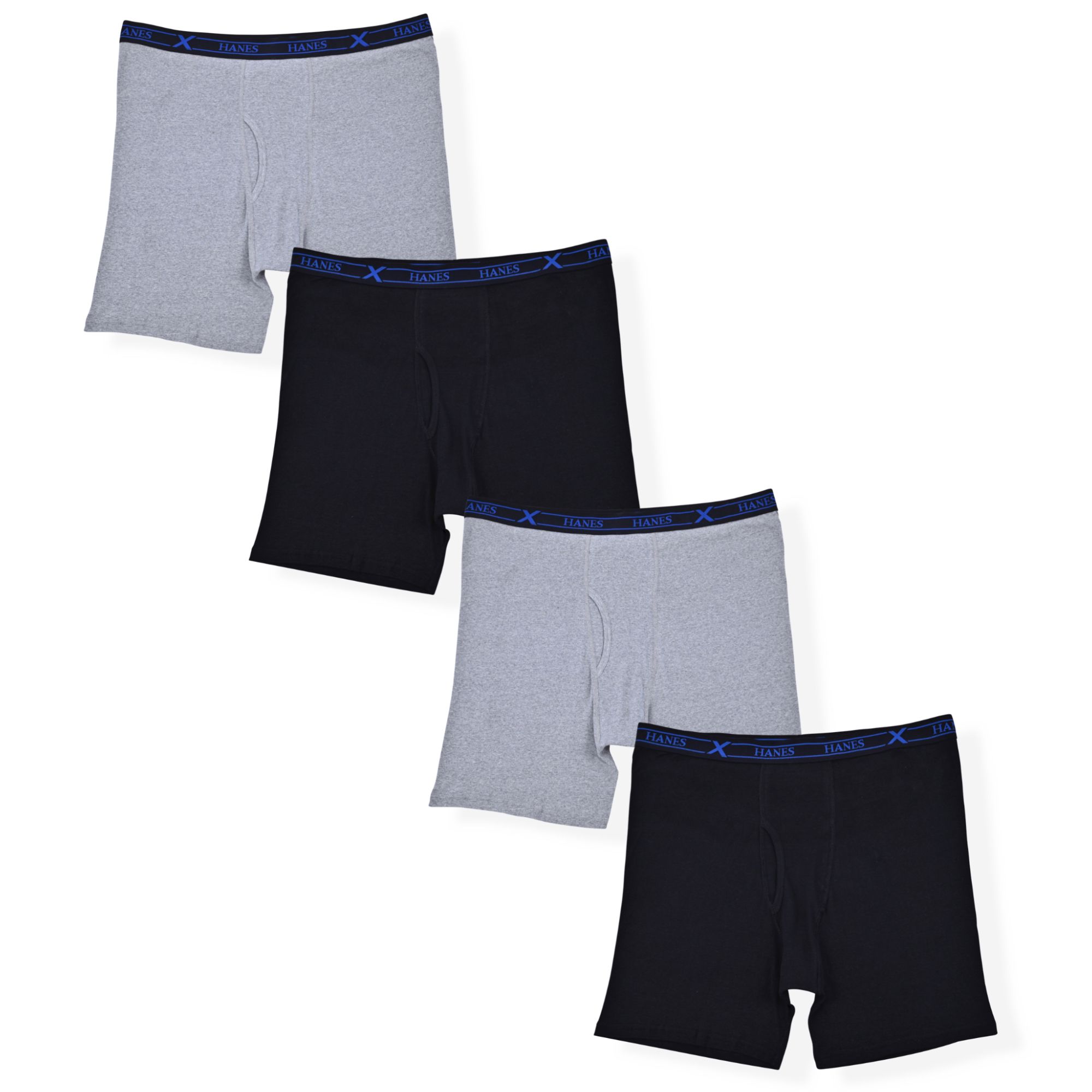 Hanes Big Man's Tagless 100% Cotton Knit Boxer Shorts Underwear 3XL-5XL