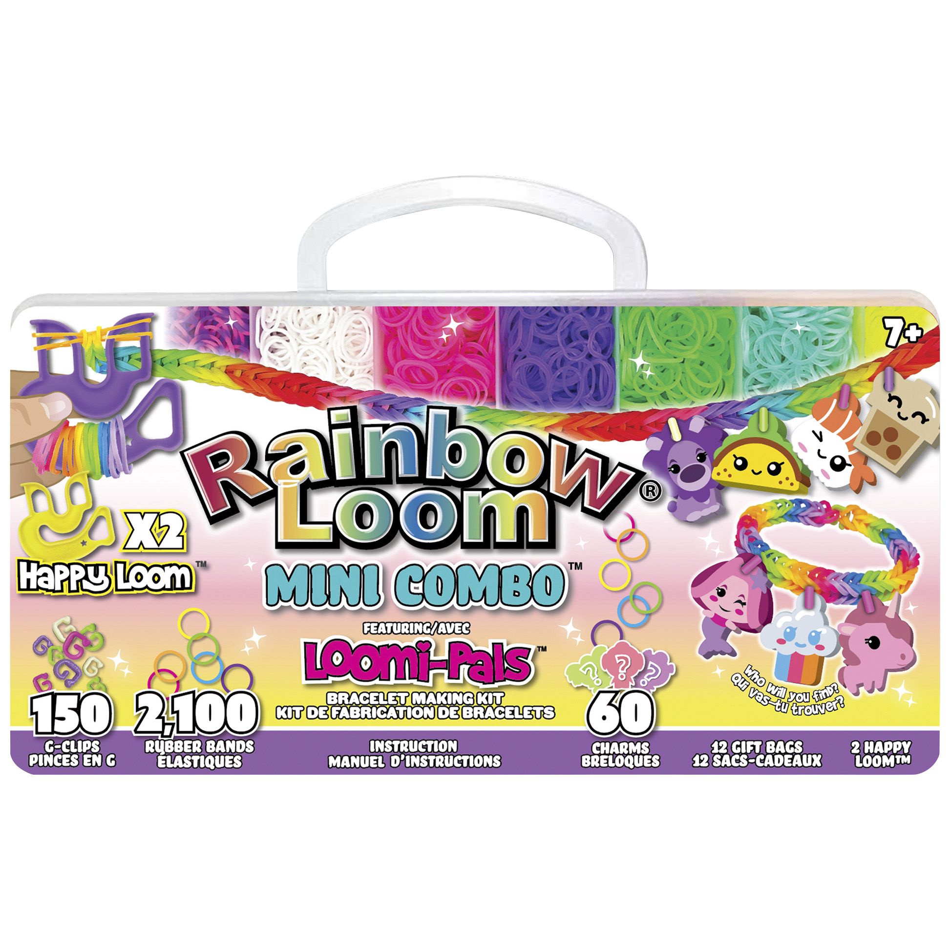 Box With Many Colorful Rubber Bands For Rainbow Loom Stock Photo