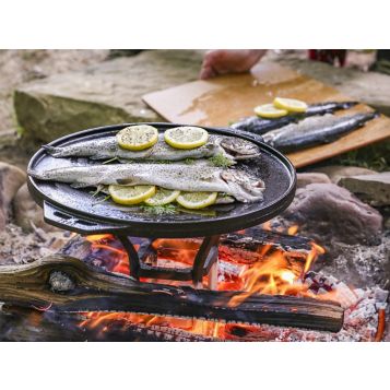 Lodge Cast Iron Cook-It-All Kit. Five-Piece Cast Iron Set Includes A Reversible Grill/Griddle 14 inch, 6.8 Quart Bottom/Wok, Two Heavy Duty Handles