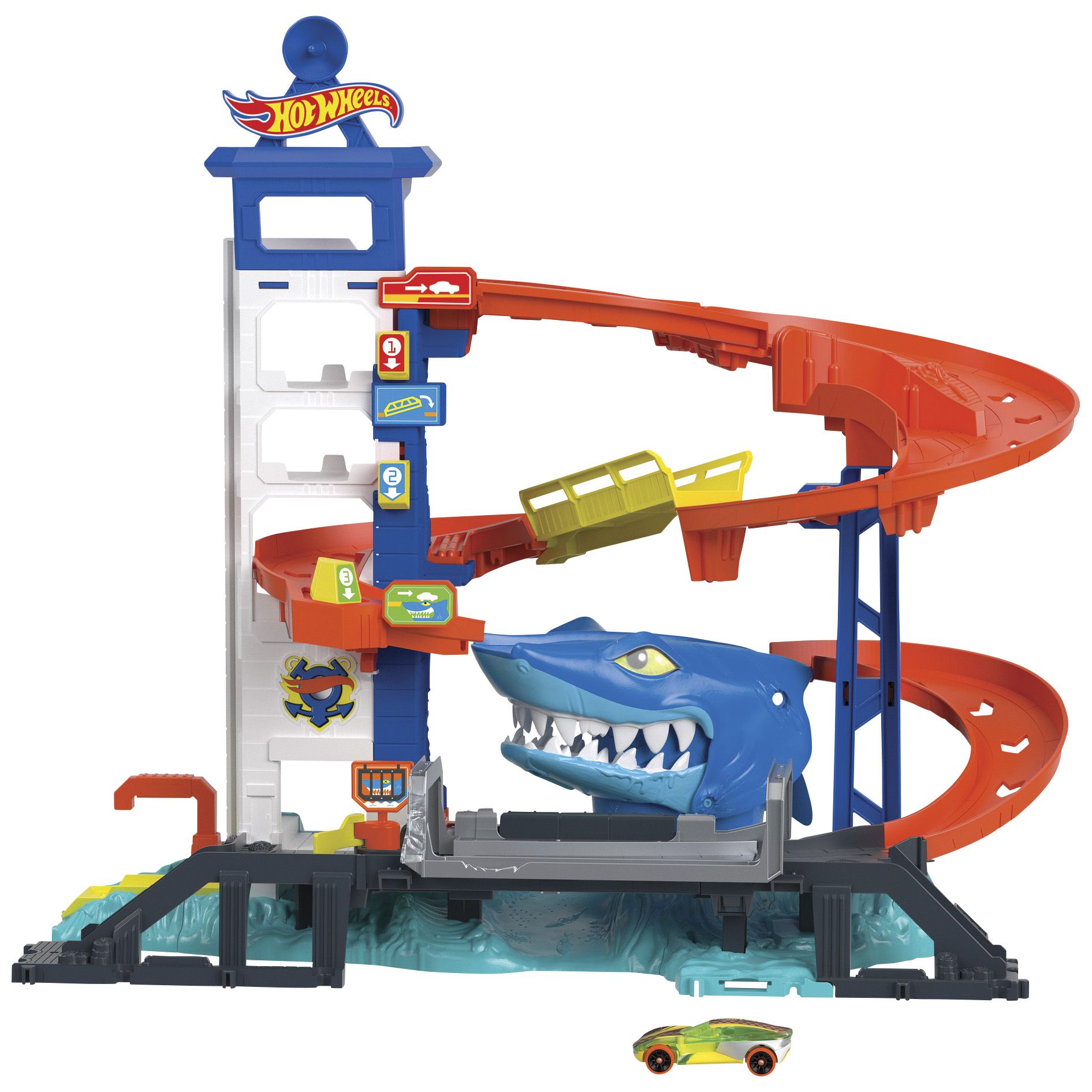 Fingerhut - Hot Wheels City Attacking Shark Escape Playset