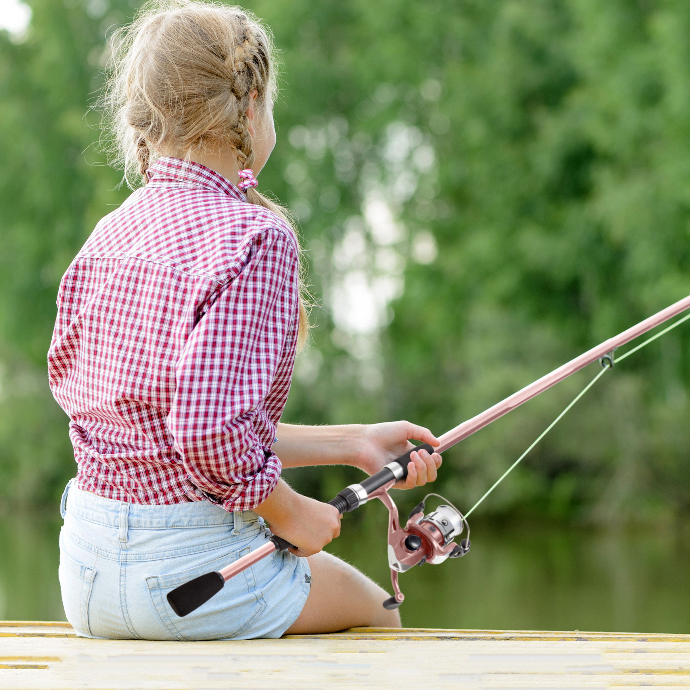 Fingerhut - Wakeman Outdoors Kids' Fishing Gear Kit - Pink