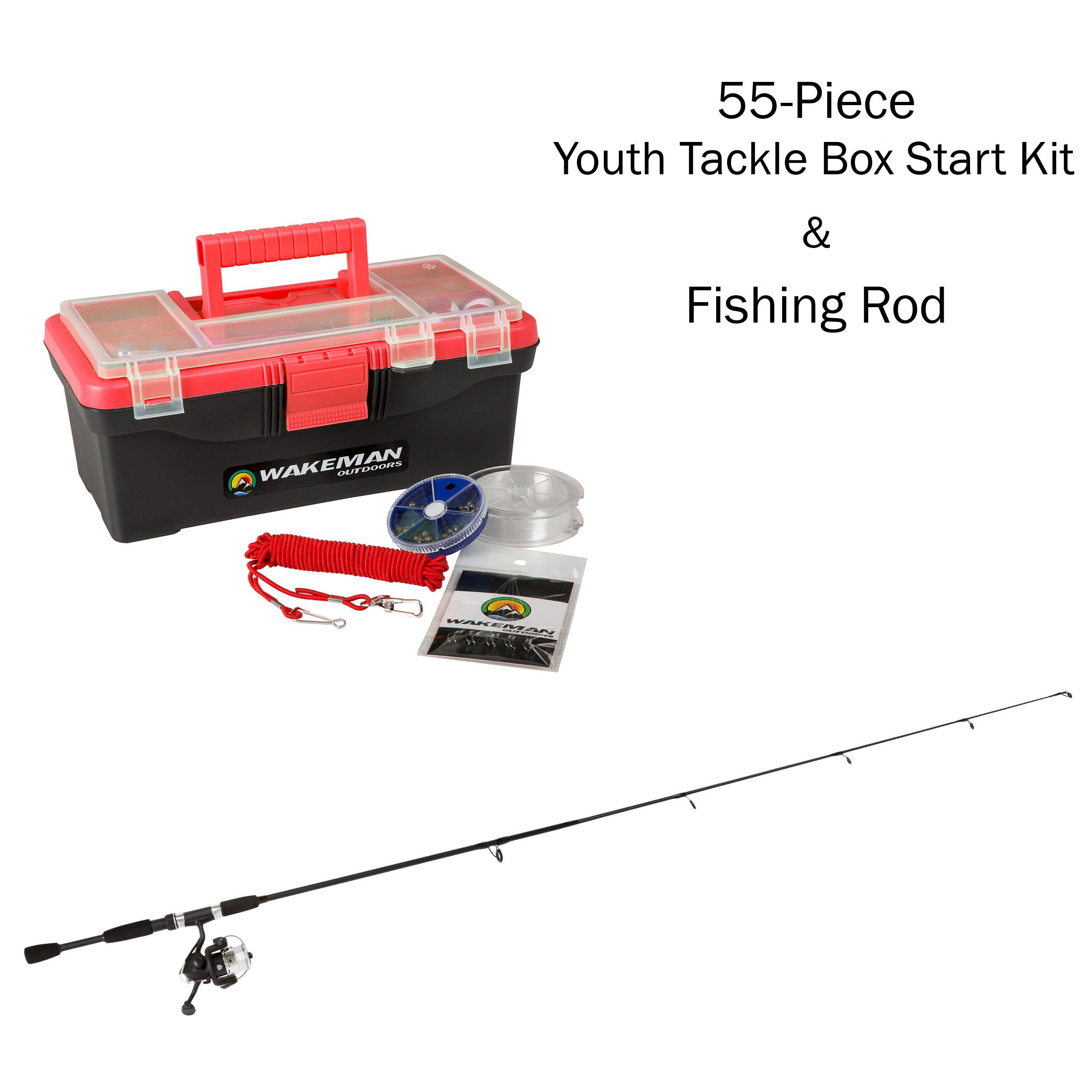Wakeman Outdoors Kids' Fishing Gear Kit - Red