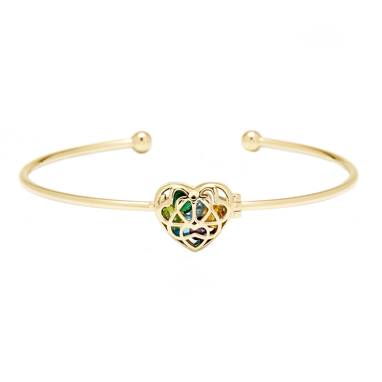 Gold over Sterling Engraved Interlocking Heart Bracelet