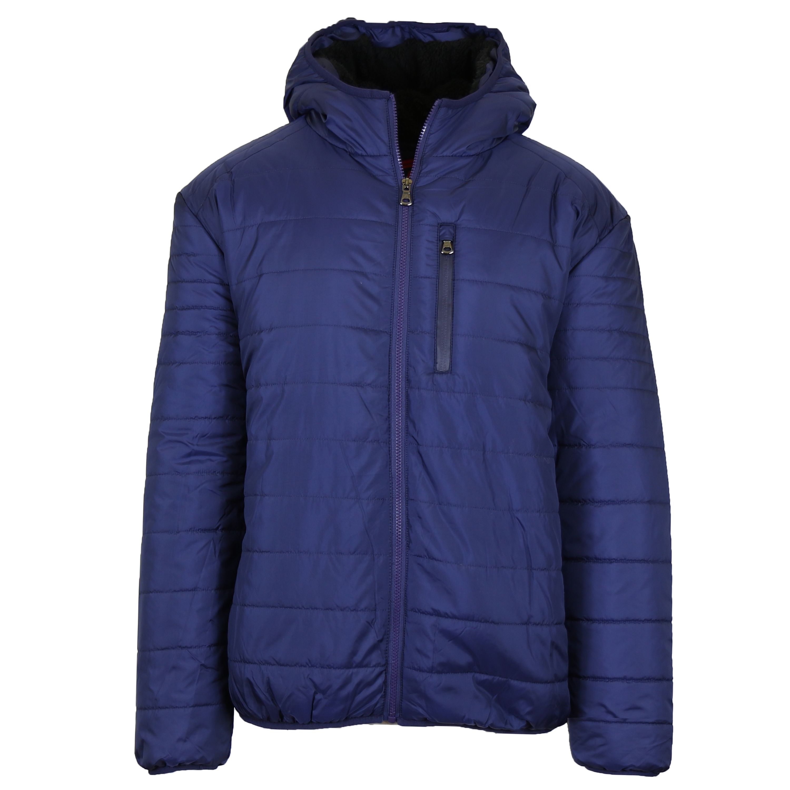 Hooded puffer jacket - navy
