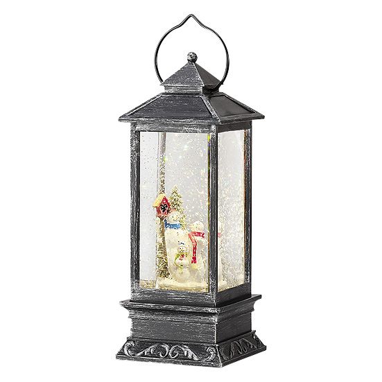 Alpine Antique Metal & Glass Lantern with Warm LED Lights, Red