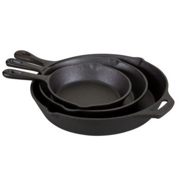 Stansport Preseasoned Cast Iron Cookware Set (5-Piece)