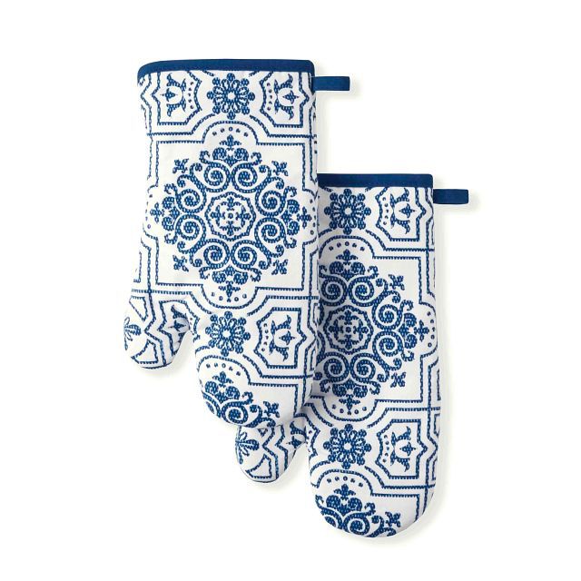 Blue Oven Mitt Set of 2