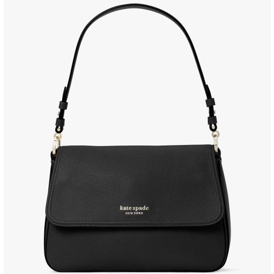 Kate Pebbled Leather Flap Crossbody Bag