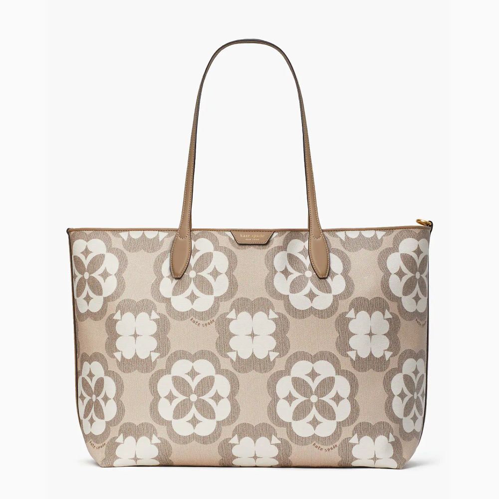 Fingerhut - Kate Spade Flower Monogram Coated Canvas Large Tote