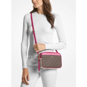 Jet set charm east online west leather camera crossbody