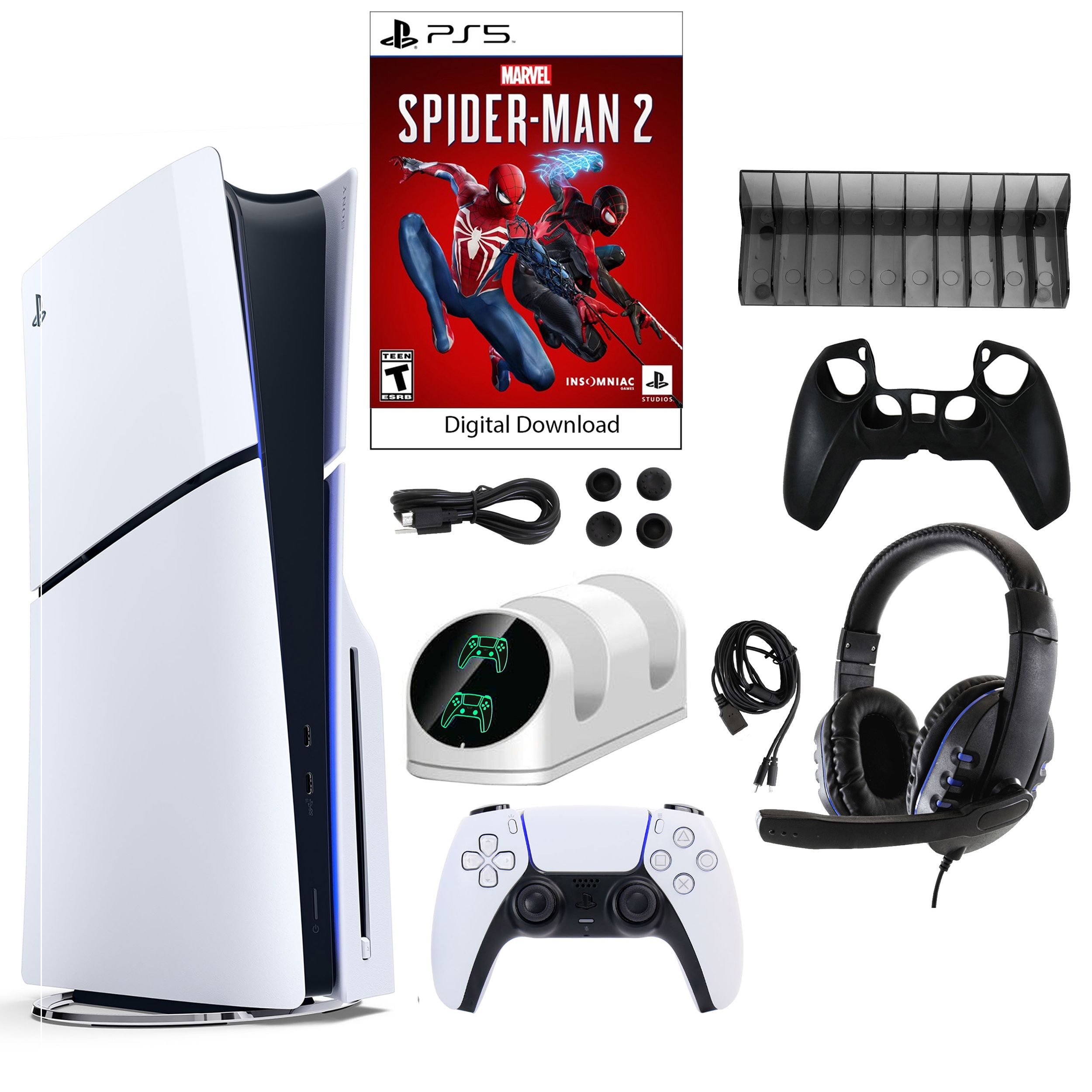 Fingerhut - Sony PlayStation 5 Spider Man 2 Slim Disc Console with  Accessories Kit