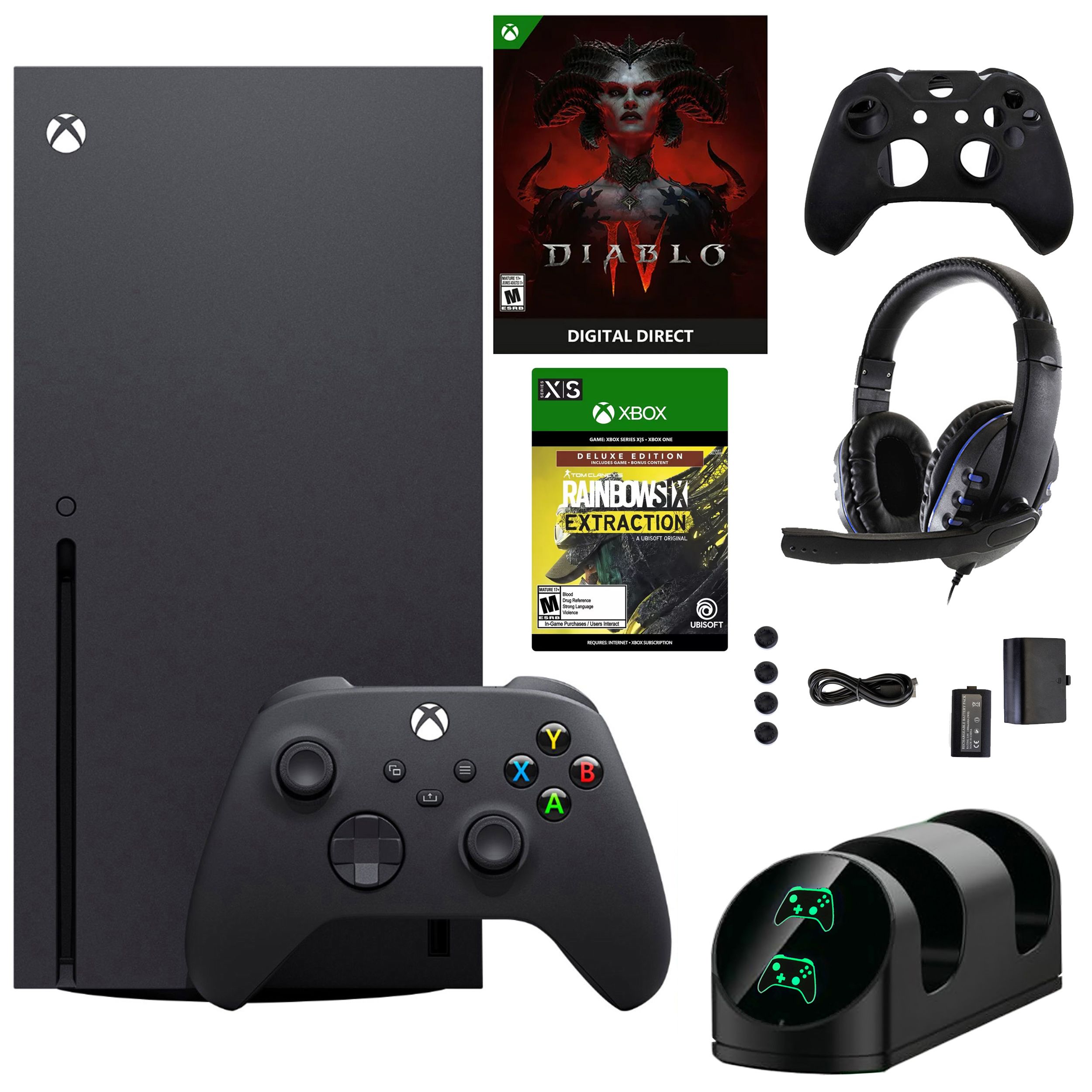 Fingerhut - Xbox Extraction Accessories Game Diablo with X Six Series Console Rainbow and Kit