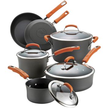 Fingerhut - Blue Diamond 10-Pc. Nonstick Anodized-Aluminum Cookware Set