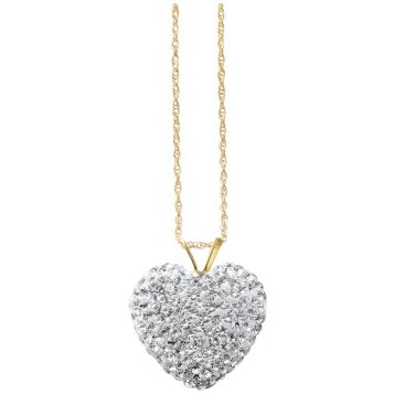 Fingerhut Resin And 10k Gold Crystal Heart Pendant