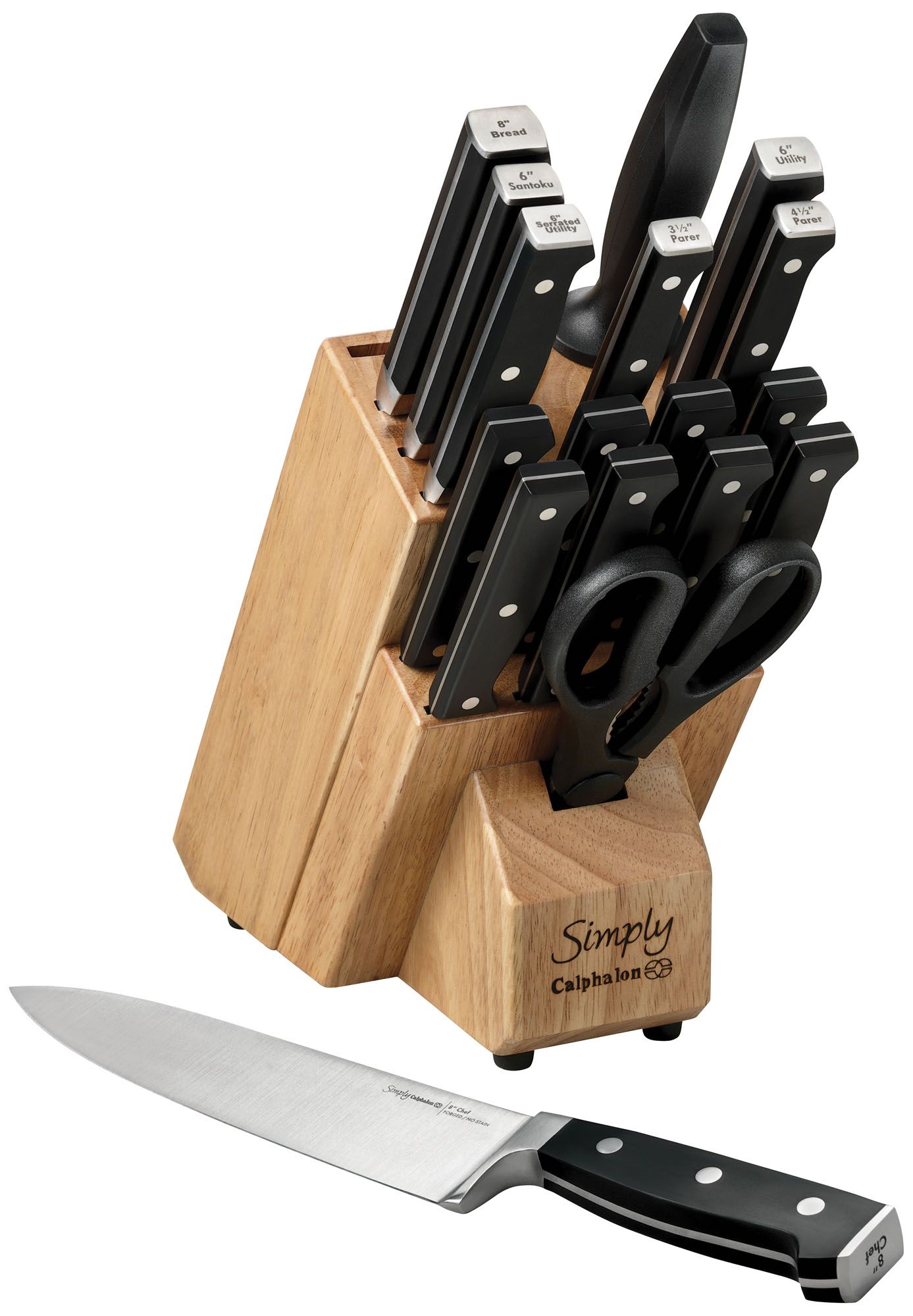 Fingerhut - Simply Calphalon 18pc Cutlery Knife Block Set