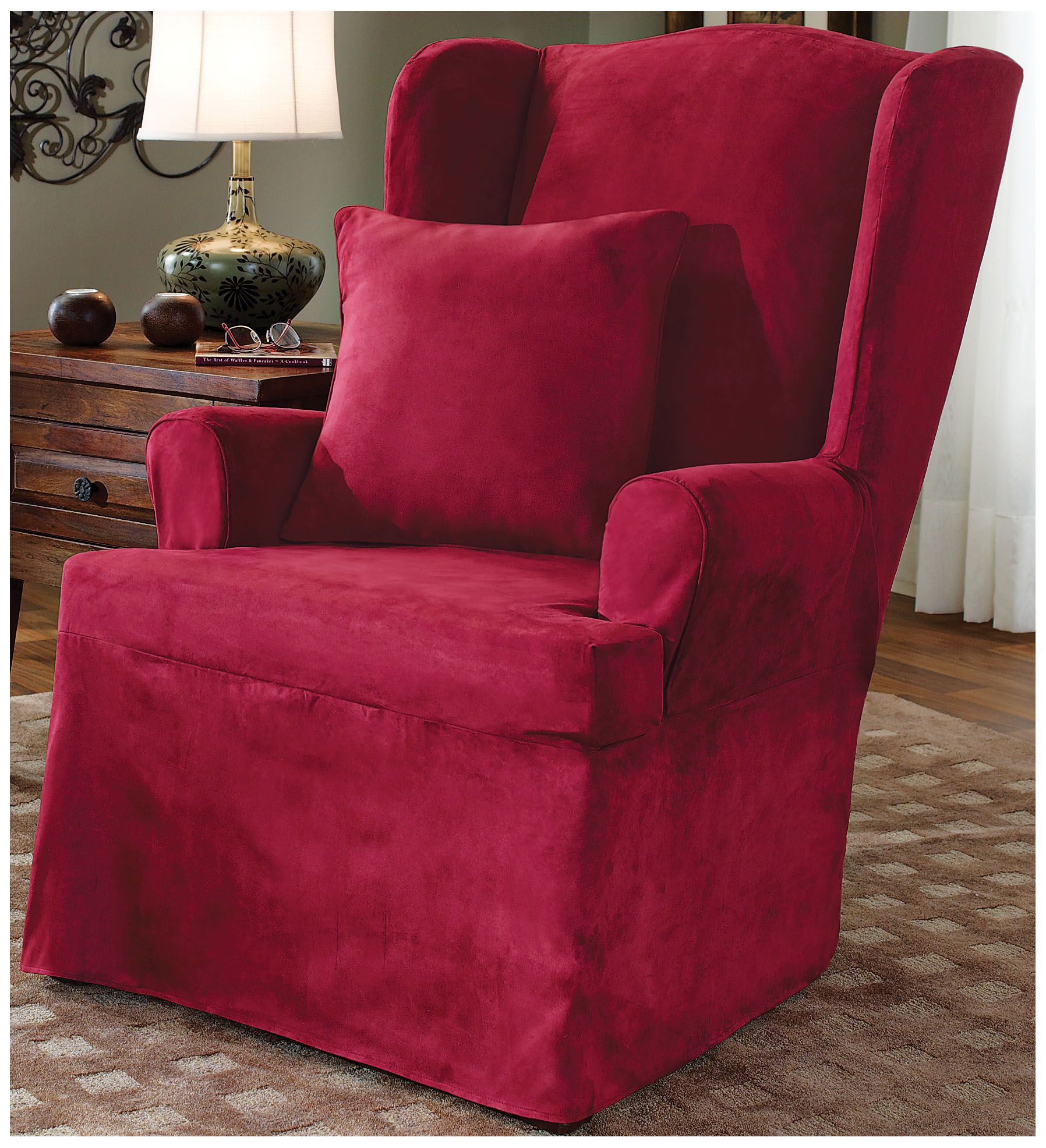 Fingerhut Sure Fit Soft Suede Wing Chair Slipcover