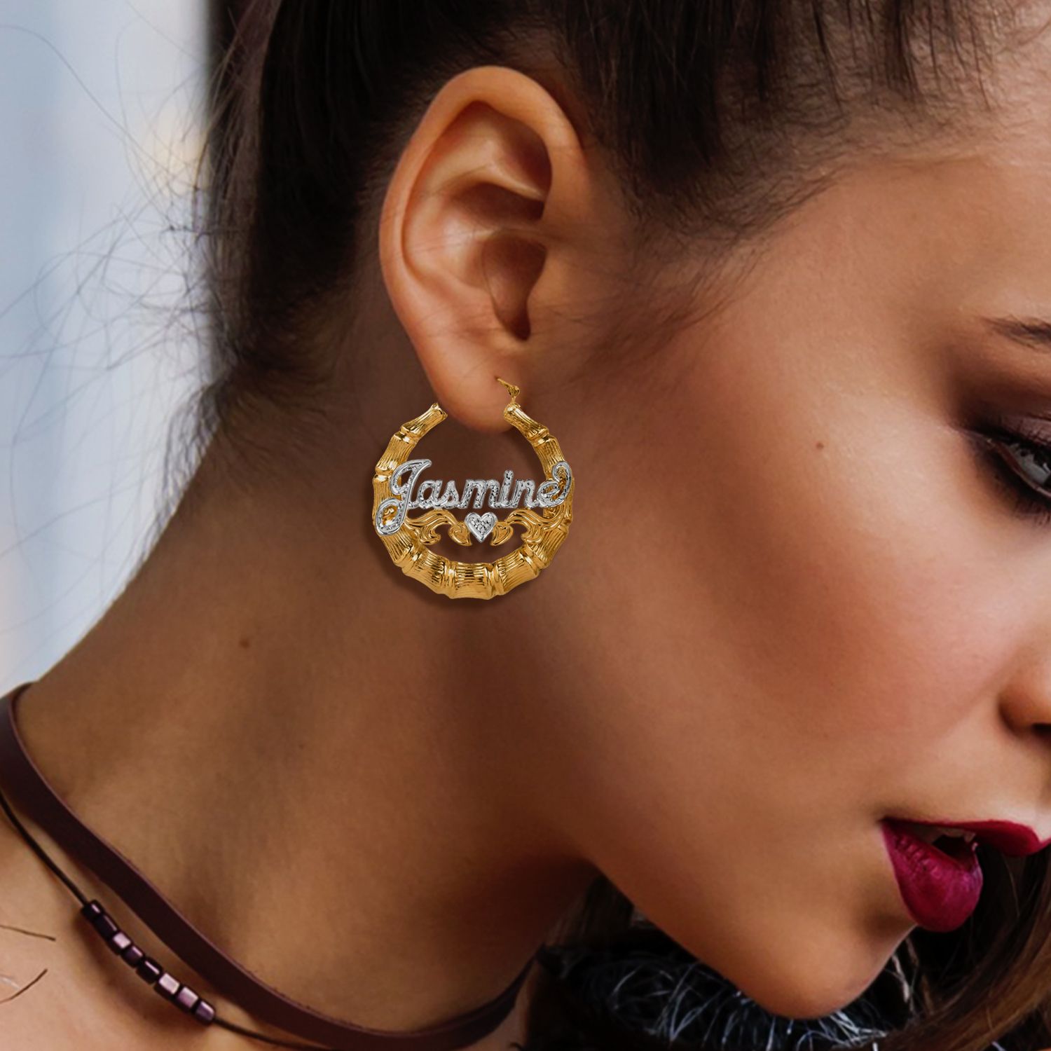 Earrings Women Hoops Bamboo, Women Gold Earrings Women