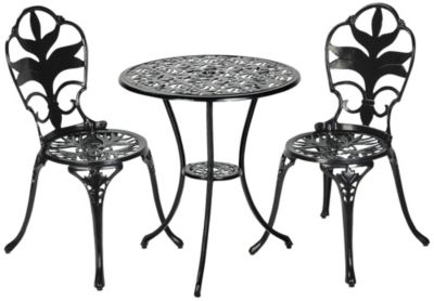 Save 20% Clarice Satin Black Bistro Set