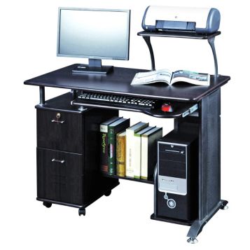 Rothmin Computer Desk with Storage Cabinet Black