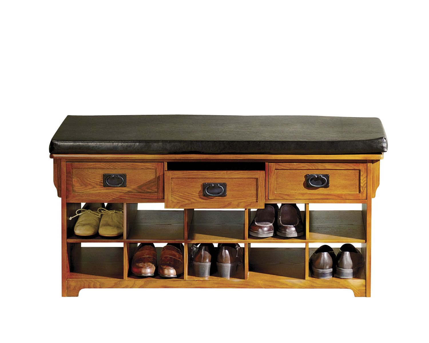 Mission Style Bench With Shoe Storage