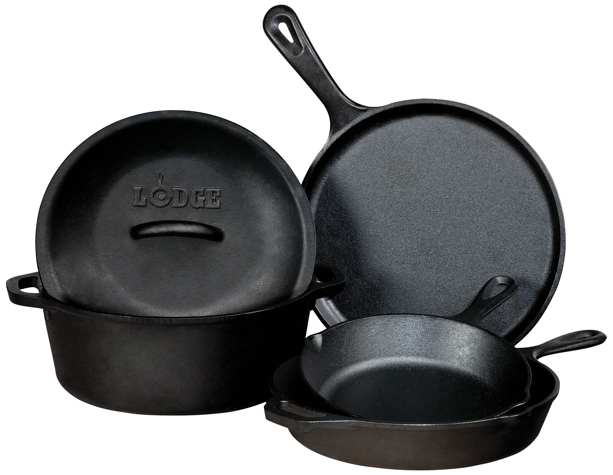 Fingerhut - Lodge 7-Pc. Cast Iron Cookware Set