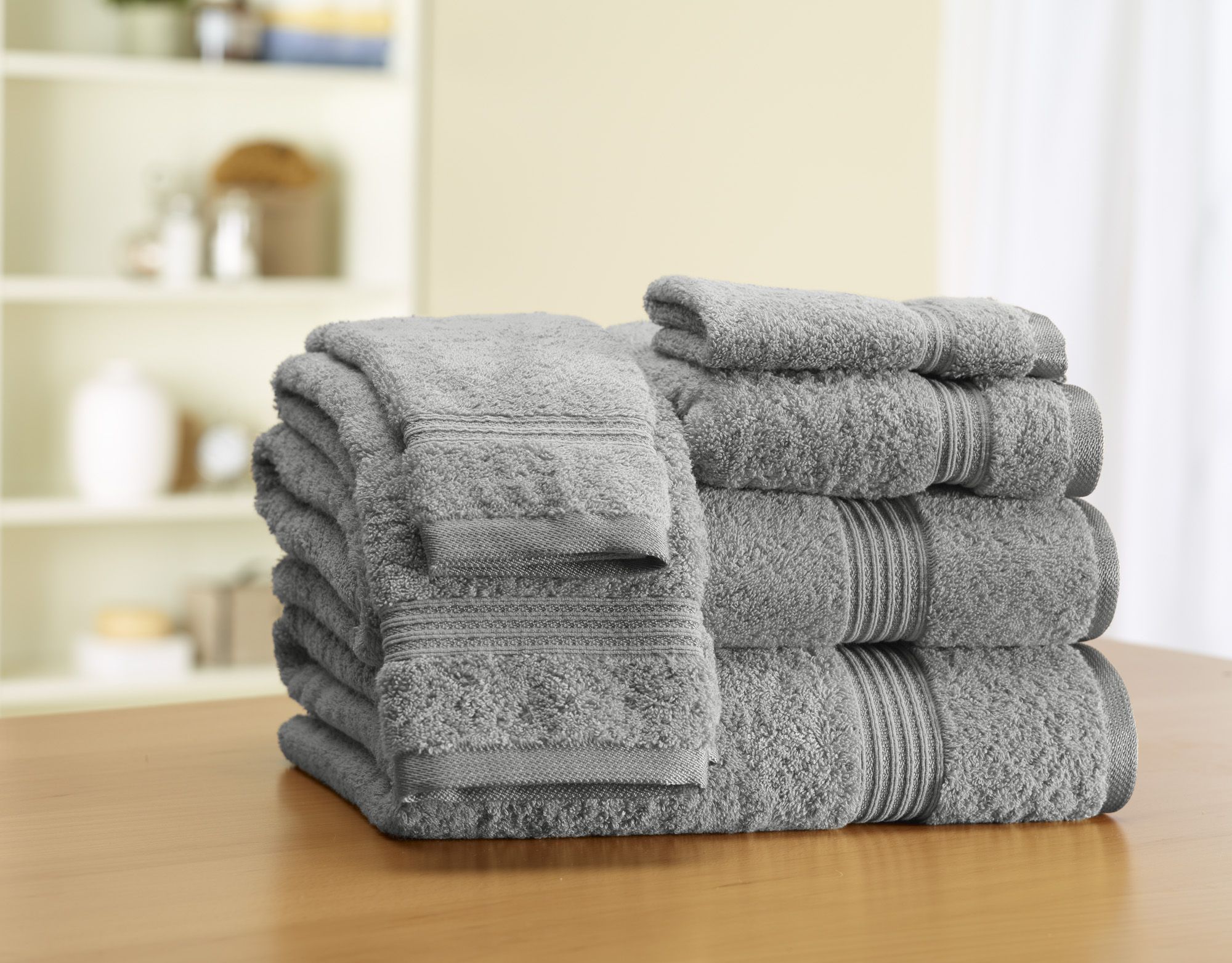 6-Piece Premium Towel Set, 2 Bath Towels, 2 Hand Towels, and 2