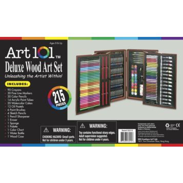 Art 101 Deluxe Artist Set in Wood Case (215 Piece)