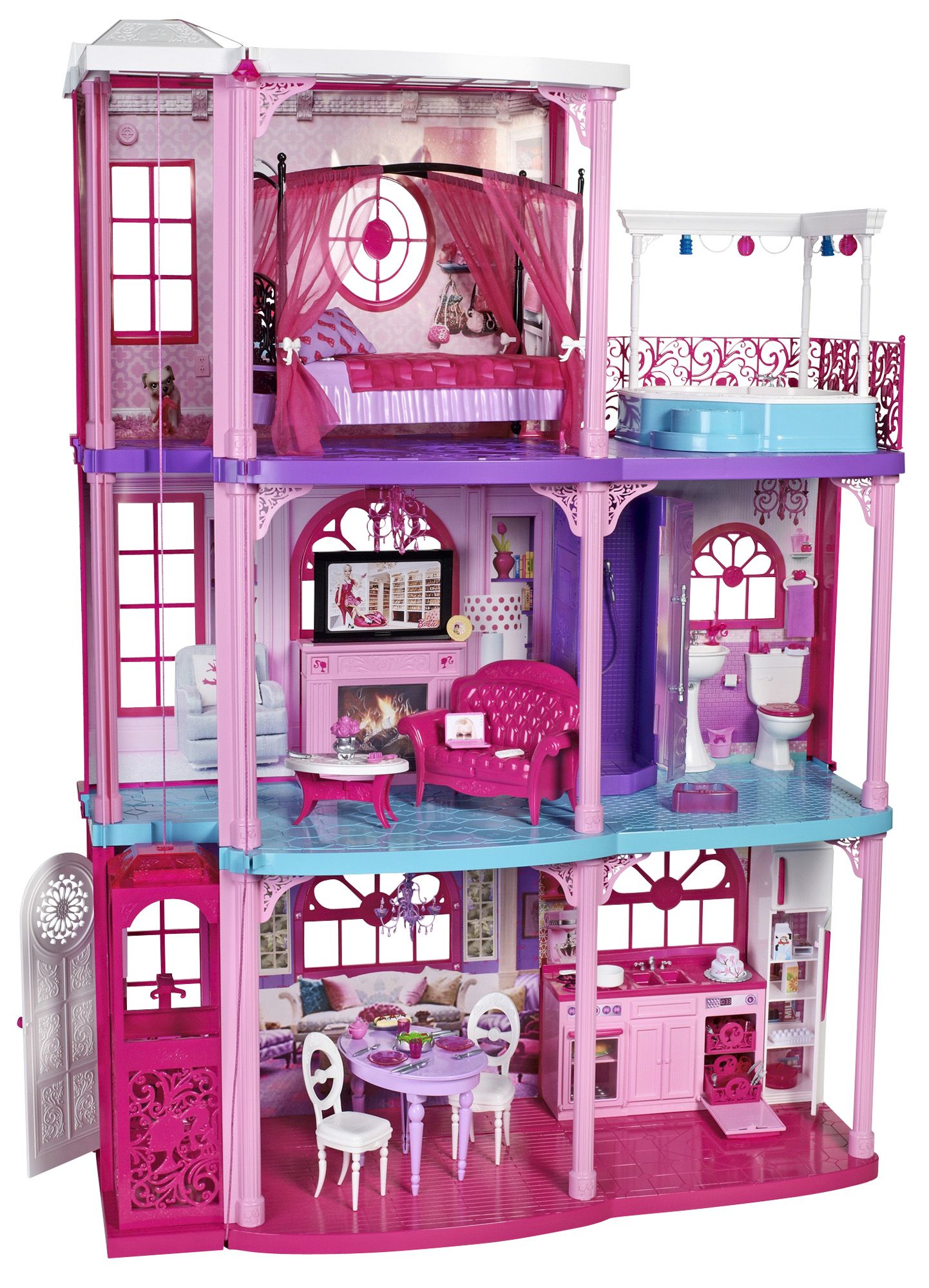 barbie house 3 story