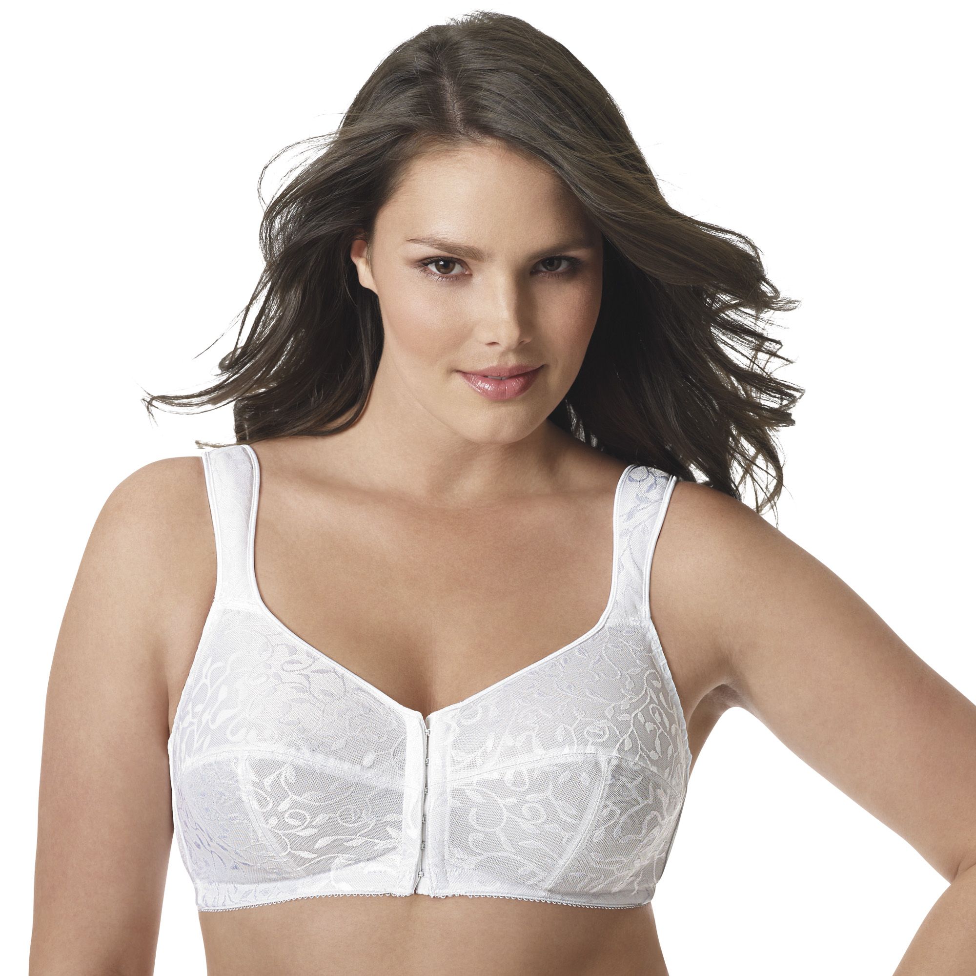 Just My Size Women's Easy-On Front Close Wirefree Bra, Style 1107