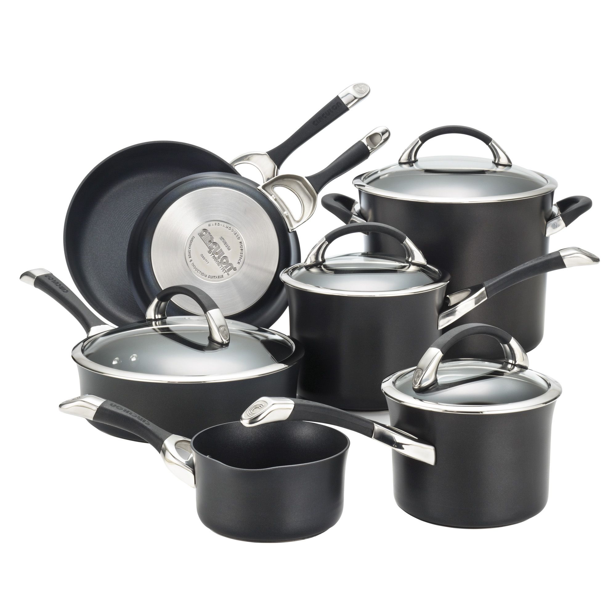 Cook N Home Nonstick Sauce Pan Set 1Qt and 2Qt, Multi-purpose Pots Set  Saucepan Kitchenware with Glass Lid, Black, Aluminum