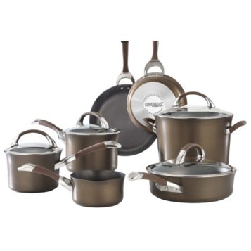 Circulon Hard Anodized Cookware Set 15-in Aluminum Cookware Set with Lid(s)  Included in the Cooking Pans & Skillets department at