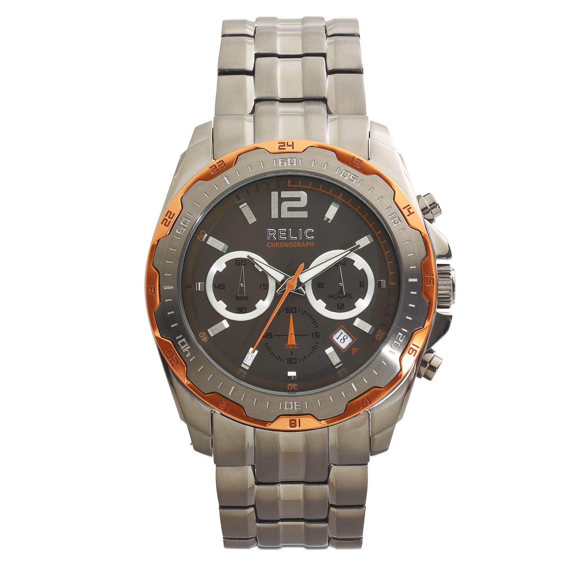 Relic Mens Brady Orange Chronograph Watch