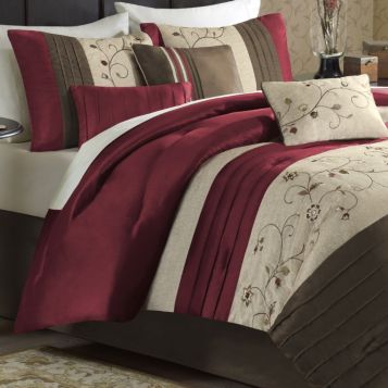 Fingerhut Madison Park Belle Red 7 Pc. Comforter Set Queen