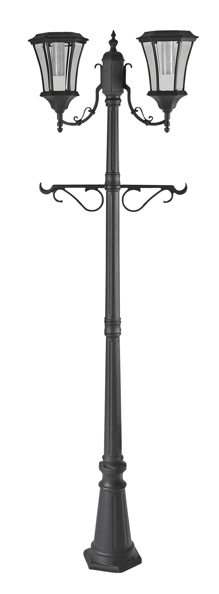 Solar lamp post with plant deals hanger