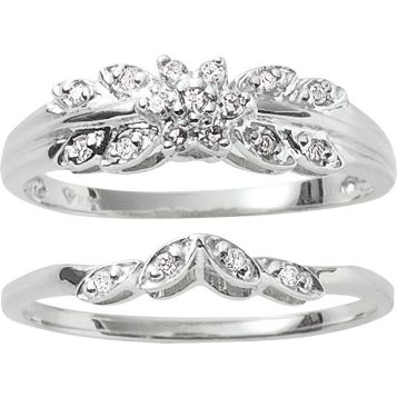 Fingerhut 10k White Gold 1 10 Ct Tw Diamond Bridal Set