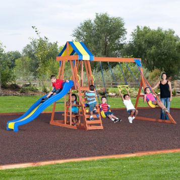 Backyard discovery dayton cedar wooden 2024 swing set