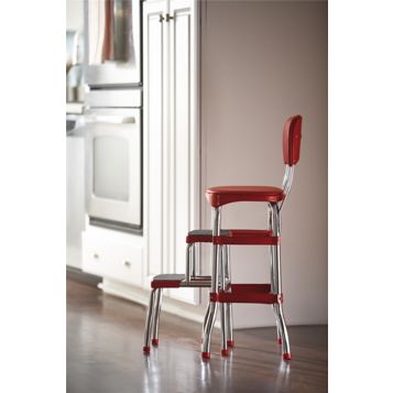 Cosco Red Retro Counter Chair / Step Stool