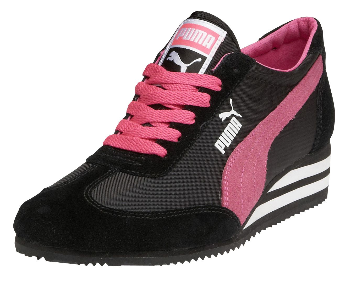 PUMA Women's Caroline Stripe Wedge Sneaker,Virtual Pink,8 B US