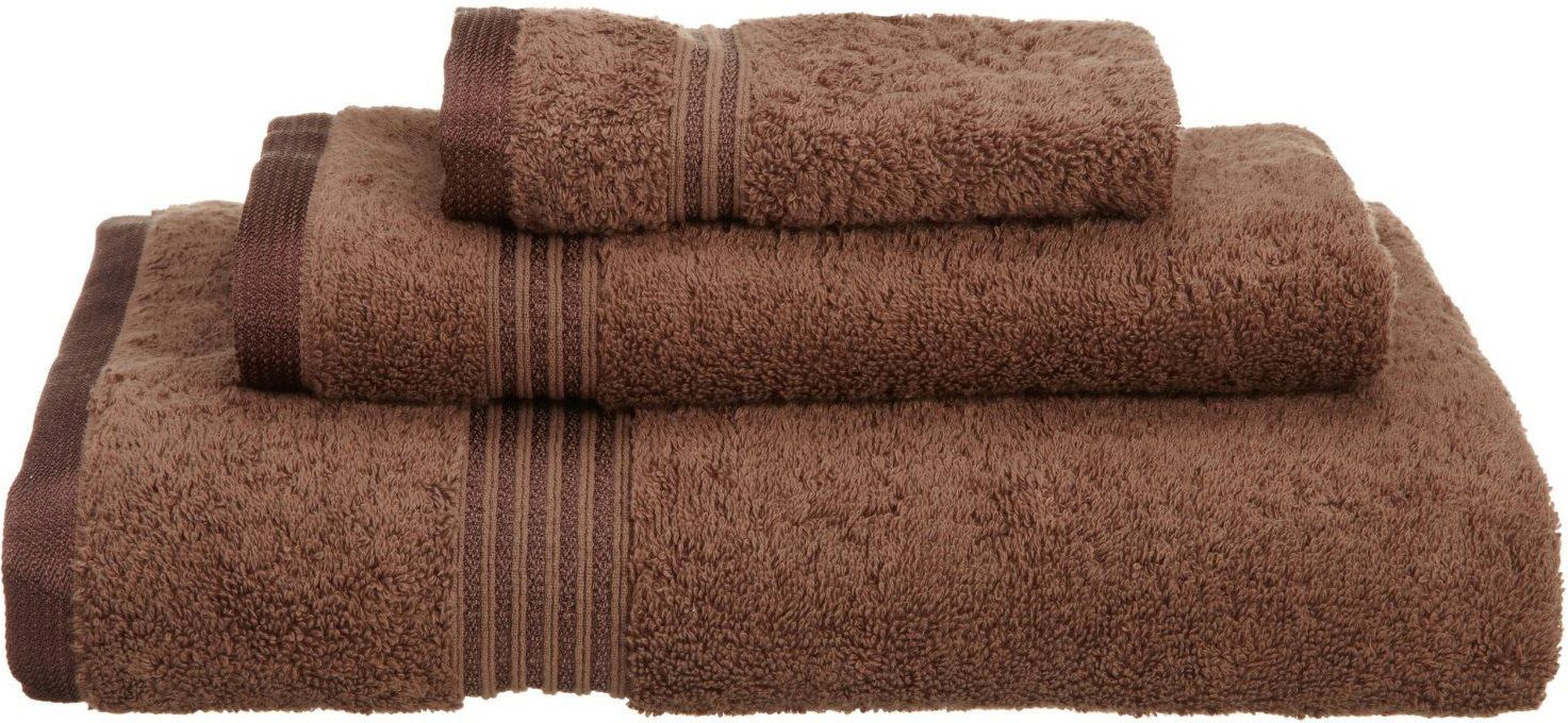 Pure Cotton Terry Tea Towel Set of 3, Mocha Brown Tea Towel Set