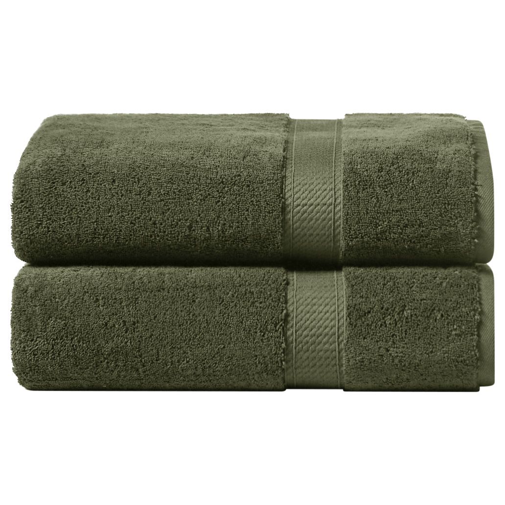 Superior 900GSM Egyptian Cotton 2-Piece Bath Towel Set Forest Green at