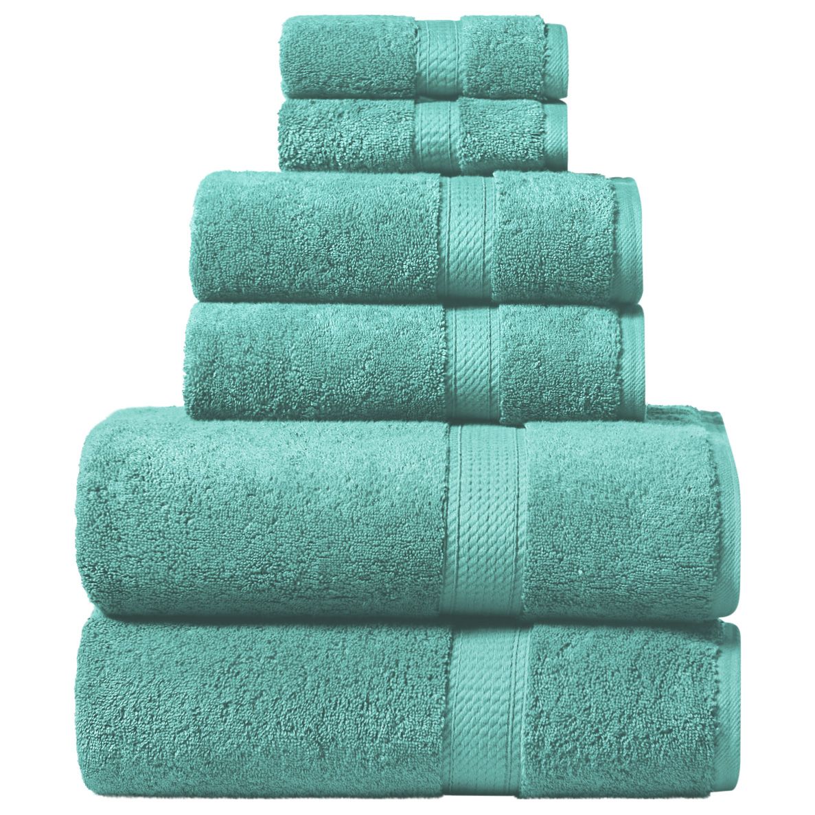 900 GSM 100% Egyptian Cotton 6-Piece Towel Set - Heavy Weight & Absorbent 