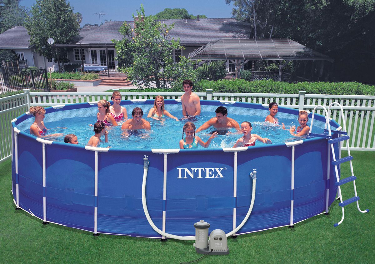 INTEX Metal Frame 18' x 48'' Above Ground Pool w/ Filter Pump